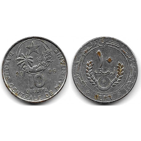 (4a) Mauritania. 2005. 10 Ouguiya (MBC-) Manchas