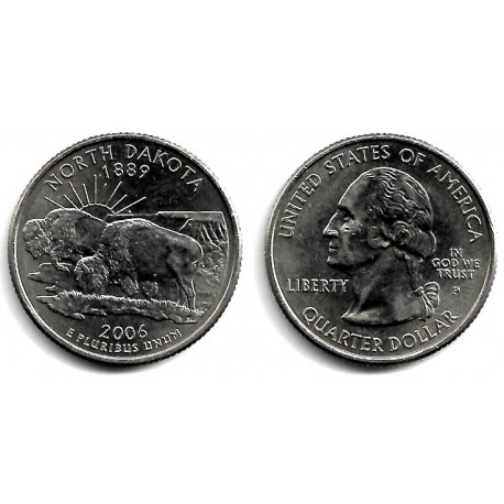 (385) Estados Unidos de América. 2006(P). Quarter Dollar (SC) North Dakota