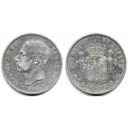 Alfonso XII. 1883*(---8-). 5 Pesetas (BC) (Plata) Ceca de Madrid MS-M