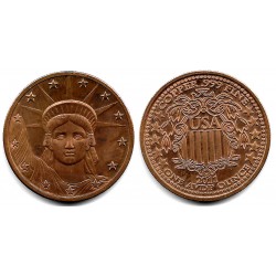 Medalla Estatua de la Liberta. 1 Onza (SC) (Cobre) 1 Oz.