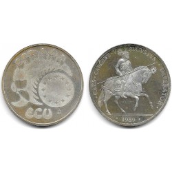 España. 1989. 5 Ecu (EBC) (Plata) 33,62 gr. de .925 Milésimas