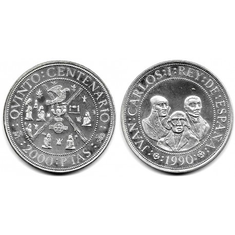 España. 1990. 2000 Pesetas (EBC+) (Plata) 27 gr. de .925 Milésimas