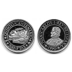 España. 1990. 200 Pesetas (SC) (Plata) 3,37 gr. de .925 Milésimas