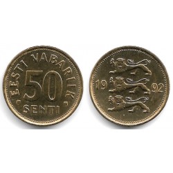 (24) Estonia. 1992. 50 Senti (SC)