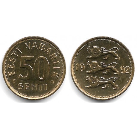 (24) Estonia. 1992. 50 Senti (SC)