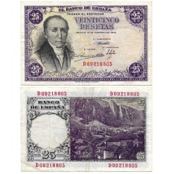 Estado Español. 1946. 25 Pesetas (MBC-) Serie D