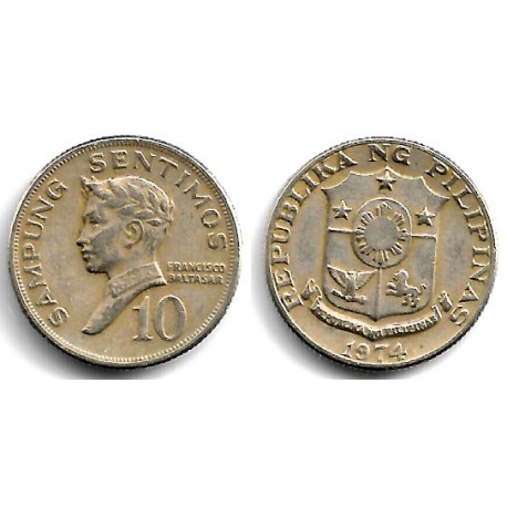 (198) Filipinas. 1974. 10 Sentimos (MBC)