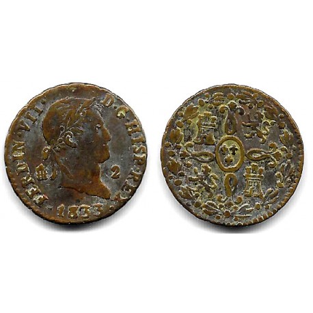 Fernando VII. 1833. 2 Maravedí (BC) Ceca de Segovia