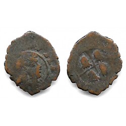 Felipe V. Sin Fecha Visible. Dinero (RC+) Ceca de Zaragoza