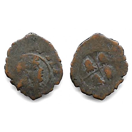 Felipe V. Sin Fecha Visible. Dinero (RC+) Ceca de Zaragoza