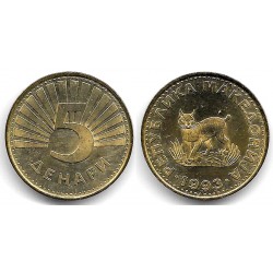(4) Macedonia. 1993. 5 Denari (SC-)