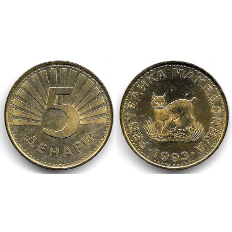 (4) Macedonia. 1993. 5 Denari (SC-)