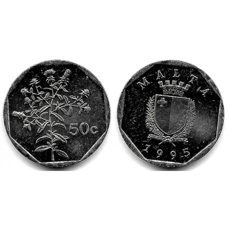 (98) Malta. 1995. 50 Cents (EBC+)