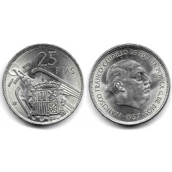 Estado Español. 1957*(68). 25 Pesetas (SC)