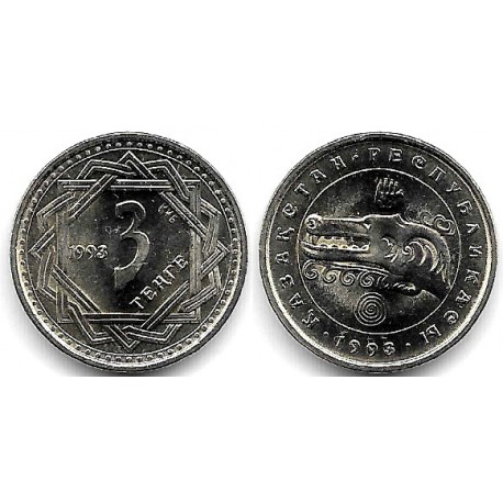 (8) Kazajstan. 1993. 3 Tenge (SC)