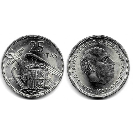 Estado Español. 1957*(69). 25 Pesetas (SC)