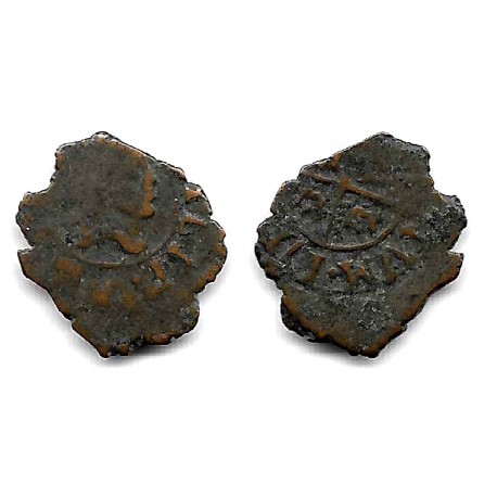 Felipe V. Sin Fecha Visible (171X). Dinero (RC+) Ceca de Zaragoza