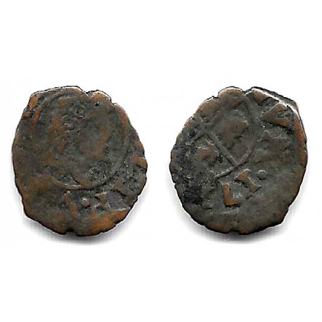 Felipe V. Sin Fecha Visible (171X). Dinero (RC+) Ceca de Zaragoza