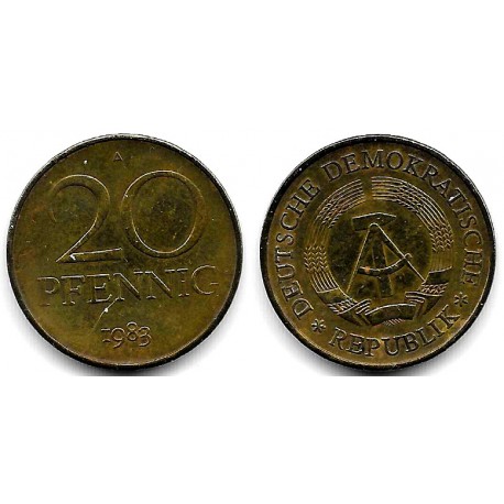 (11) Alemania Democrática. 1983(A). 20 Pfennig (MBC)