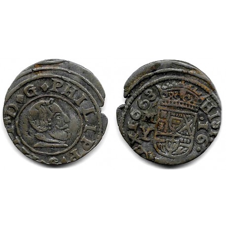 Felipe IV. 1663. 16 Maravedí (MBC-) Ceca de Madrid Y