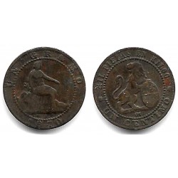 Gobierno Provisional. 1870. 1 Céntimo (BC+) Ceca de Barcelona OM