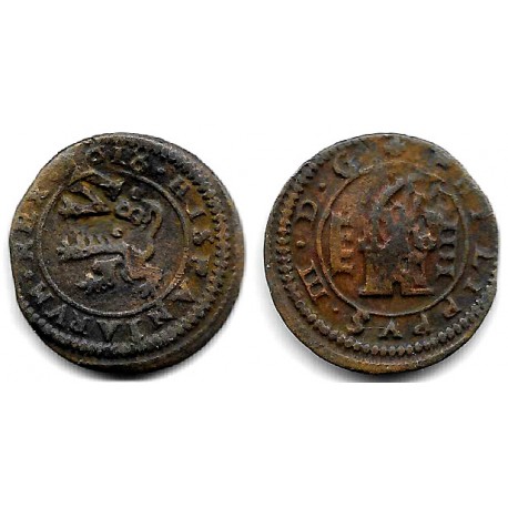 Felipe III. 1618. 4 Maravedí (MBC-) Ceca de Segovia, Resello VI
