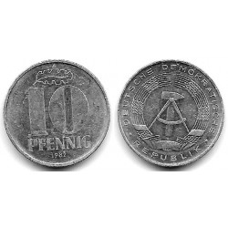 (10) Alemania Democrática. 1982(A). 10 Pfennig (MBC)
