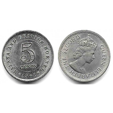 (1) Malaya & Borneo. 1961. 5 Cents (EBC+)