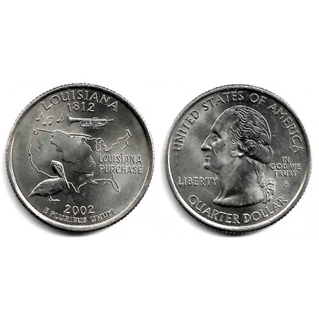 (333) Estados Unidos de América. 2002(P). Quarter Dollar (SC) Louisiana