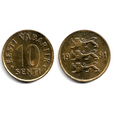 (22) Estonia. 1992. 10 Senti (SC)
