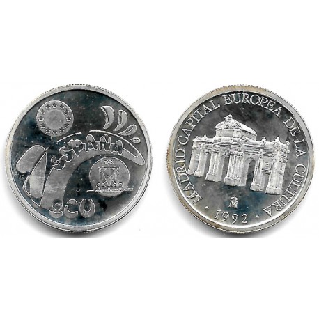España. 1992. 1 Ecu (EBC+) (Plata) 6,72 gr. de . 925 Milésimas