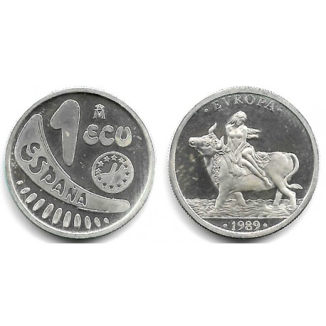 España. 1989. 1 Ecu (EBC+) (Plata) 6,72 gr. de .925 Milésimas