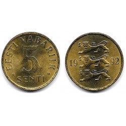 (21) Estonia. 1992. 5 Senti (SC)