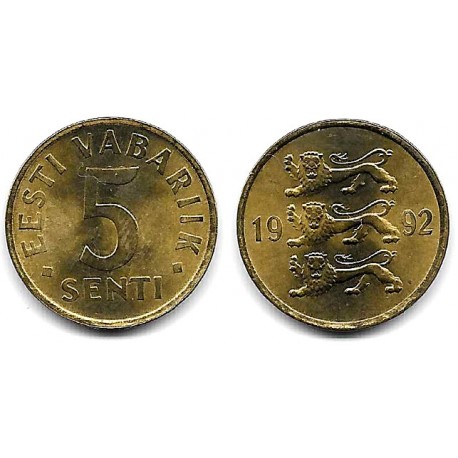 (21) Estonia. 1992. 5 Senti (SC)