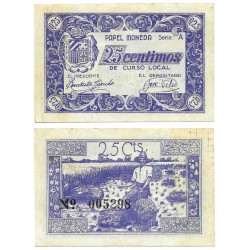 Sollana. Sin Fecha. 25 Céntimos (EBC) Serie A