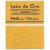 León de Oro. Control. 0,25 Pesetas (MBC)