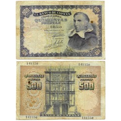 Estado Español. 1946. 500 Pesetas (BC/BC-) Sin Serie, Manchas