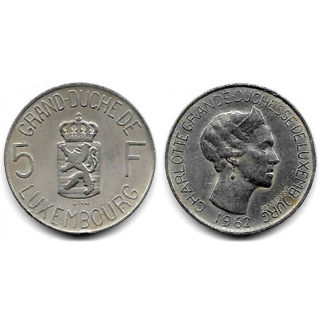(51) Luxemburgo. 1962. 5 Francs (MBC)