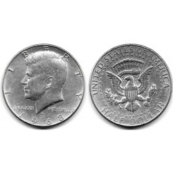 (202a) Estados Unidos de América. 1968(D). Half Dollar (MBC+) (Plata)