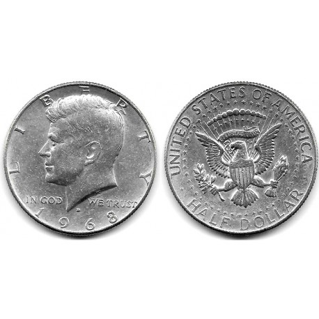 (202a) Estados Unidos de América. 1968(D). Half Dollar (MBC+) (Plata)