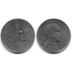 (63) Italia. 1924. 2 Lira (MBC-) Manchas