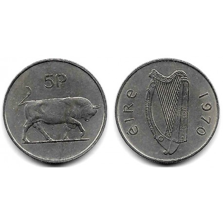 (22) Irlanda. 1970. 5 Pence (MBC+)