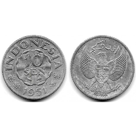 (6) Indonesia. 1951. 10 Sen (MBC)