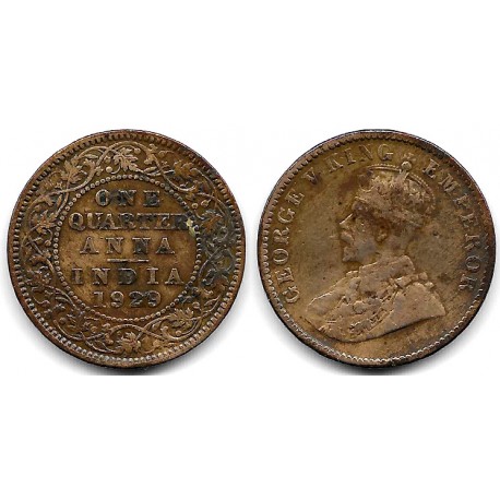 (512) India Británica. 1929. Quarter Anna (BC/BC+)