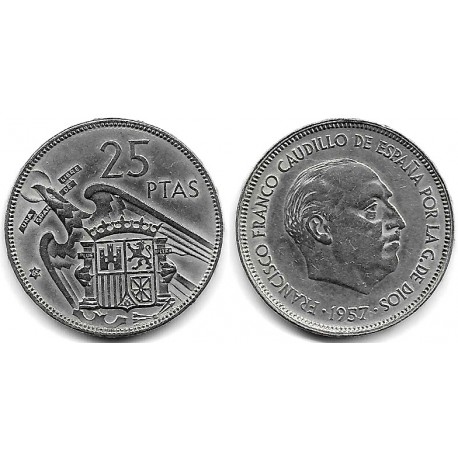 Estado Español. 1957*(65). 25 Pesetas (MBC)