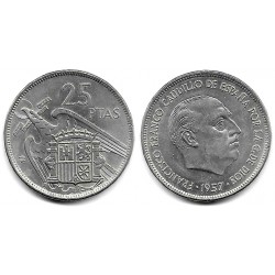 Estado Español. 1957*(70). 25 Pesetas (EBC)