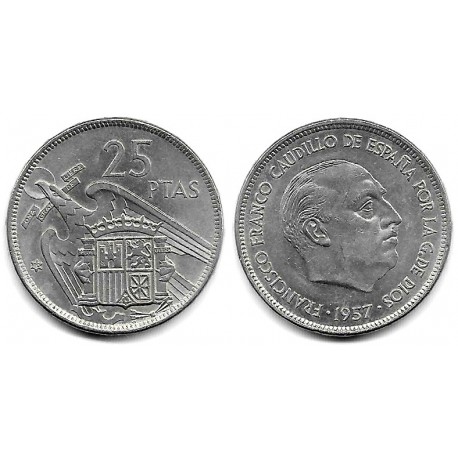 Estado Español. 1957*(70). 25 Pesetas (EBC)