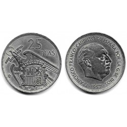 Estado Español. 1957*(66). 25 Pesetas (MBC)