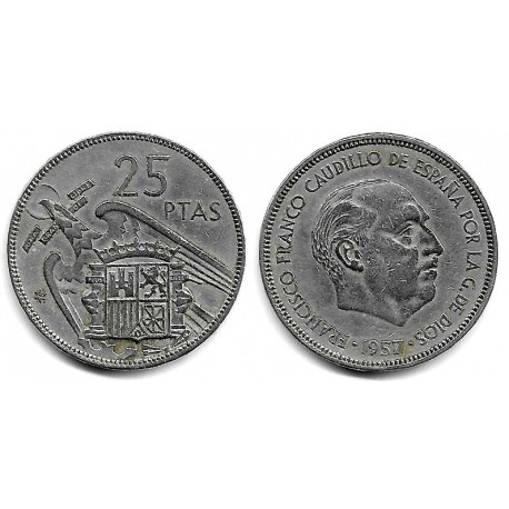 Estado Español. 1957*(64). 25 Pesetas (BC)