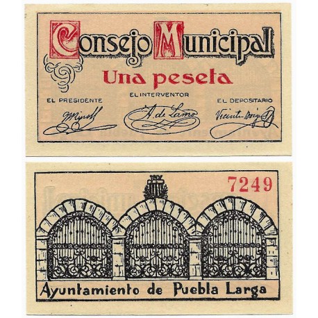 Puebla Larga. 1937. 1 Peseta (SC)